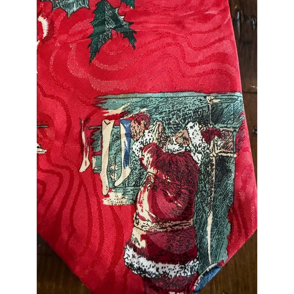 Golden House Custom Cravats Mens Christmas Tie Red Santa Tree Stockings USA Made